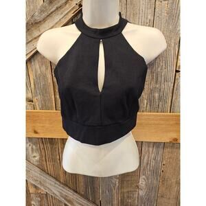 Lulus size M bralette lace back trim EUC whimisgoth black open back LOOK!!